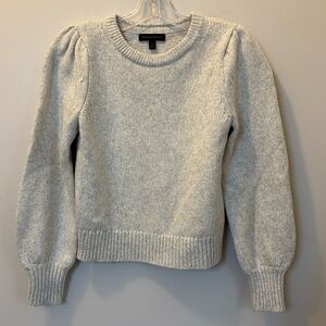 Banana Republic women’s gray knit sweater gathers shoulder size small